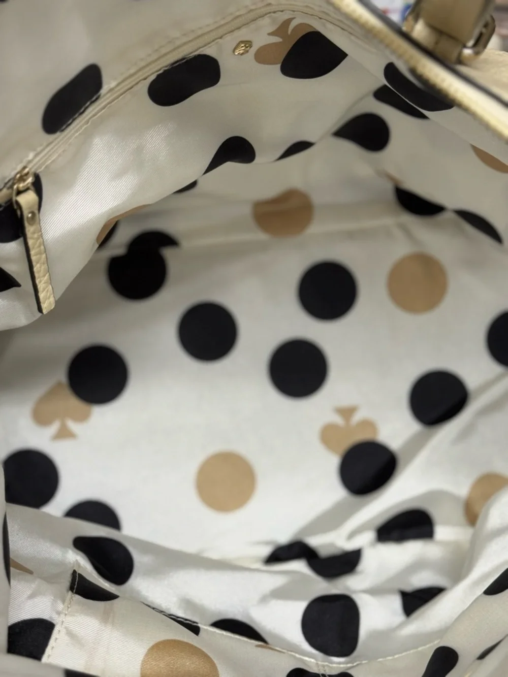 Kate Spade Grove Court Blaine Black Cream Pebbled Leather Purse/Bag/Tote/Satchel